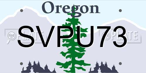 SVPU73 Oregon License Plate