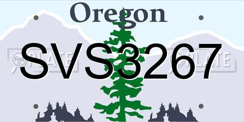 SVS3267 Oregon License Plate