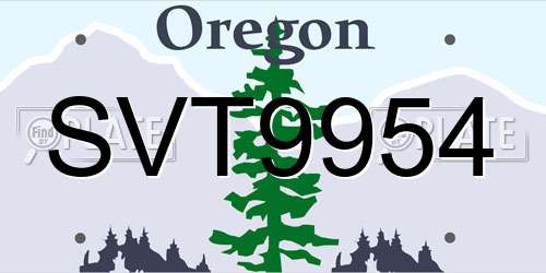 SVT9954 Oregon License Plate