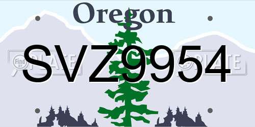 SVZ9954 Oregon License Plate