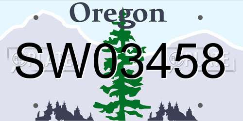 SW03458 Oregon License Plate