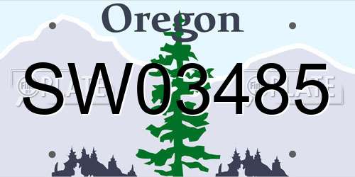 SW03485 Oregon License Plate