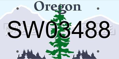 SW03488 Oregon License Plate