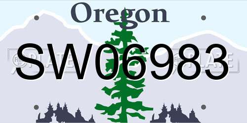 SW06983 Oregon License Plate