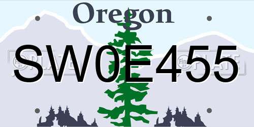 SW0E455 Oregon License Plate
