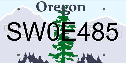 SW0E485 Oregon License Plate