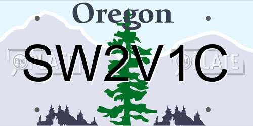 SW2V1C Oregon License Plate