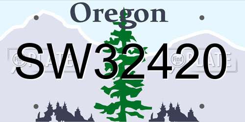 SW32420 Oregon License Plate