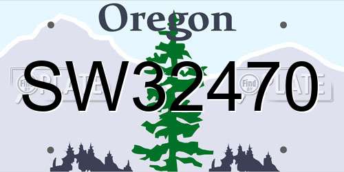 SW32470 Oregon License Plate