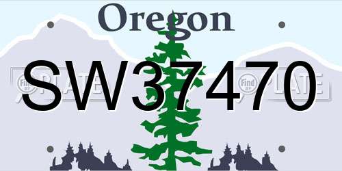 SW37470 Oregon License Plate