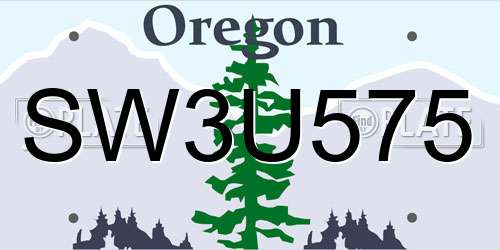 SW3U575 Oregon License Plate