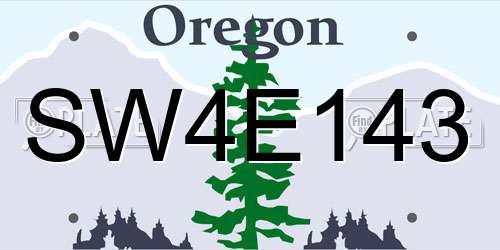 SW4E143 Oregon License Plate