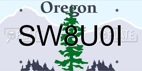 SW8U0I Oregon License Plate