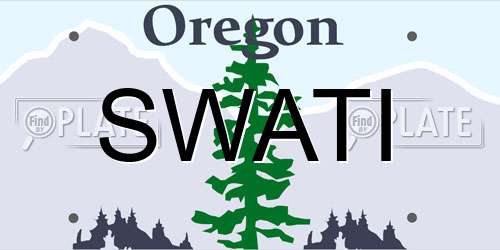 SWATI Oregon License Plate