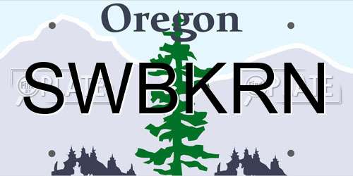 SWBKRN Oregon License Plate