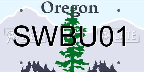 SWBU01 Oregon License Plate