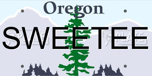 SWEETEE Oregon License Plate