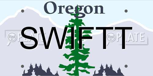 SWIFTT Oregon License Plate