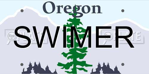 SWIMER Oregon License Plate