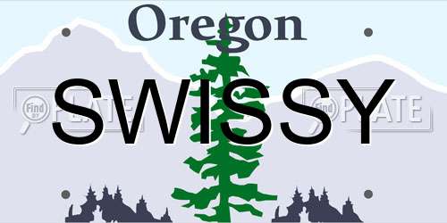 SWISSY Oregon License Plate