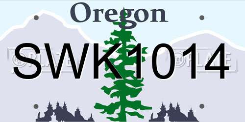 SWK1014 Oregon License Plate