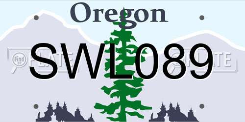 SWL089 Oregon License Plate