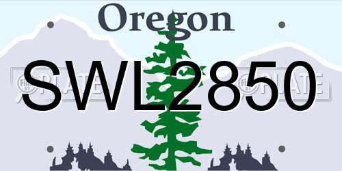 SWL2850 Oregon License Plate