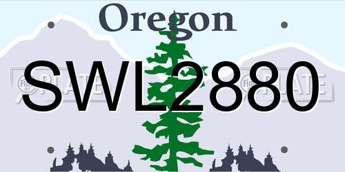 SWL2880 Oregon License Plate
