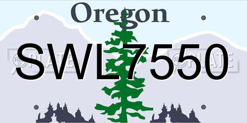 SWL7550 Oregon License Plate