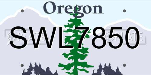 SWL7850 Oregon License Plate