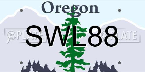 SWL88 Oregon License Plate