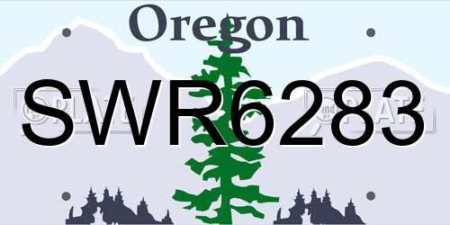 SWR6283 Oregon License Plate