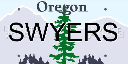 SWYERS Oregon License Plate
