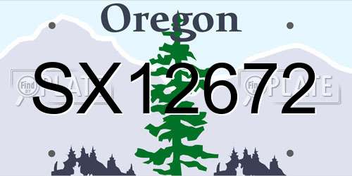 SX12672 Oregon License Plate