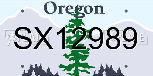 SX12989 Oregon License Plate