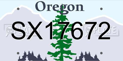 SX17672 Oregon License Plate