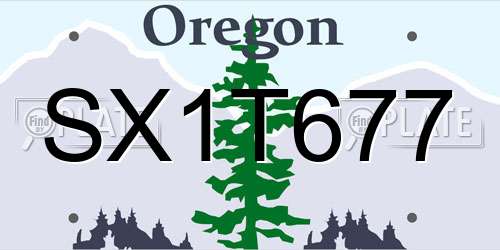 SX1T677 Oregon License Plate
