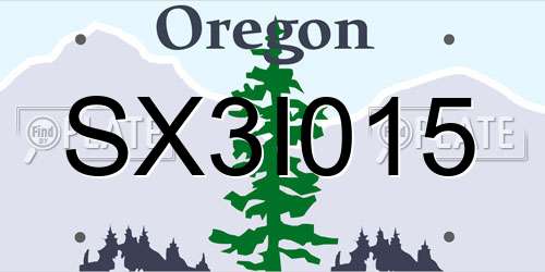 SX3I015 Oregon License Plate