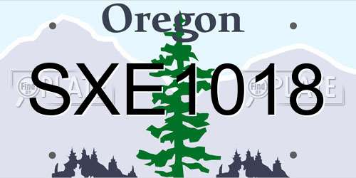 SXE1018 Oregon License Plate