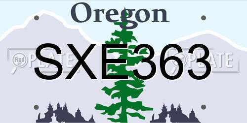 SXE363 Oregon License Plate
