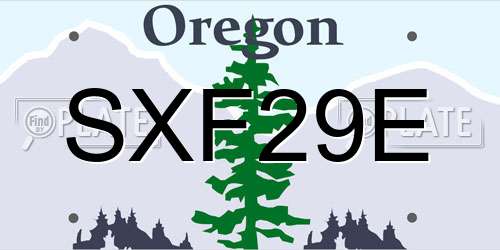 SXF29E Oregon License Plate