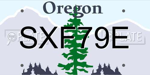 SXF79E Oregon License Plate