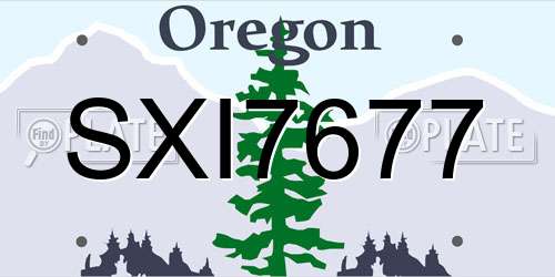 SXI7677 Oregon License Plate