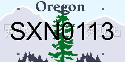 SXN0113 Oregon License Plate