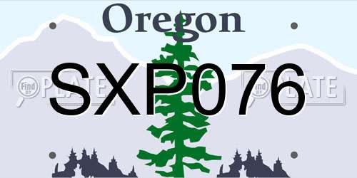 SXP076 Oregon License Plate
