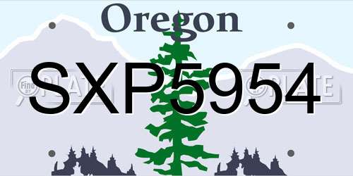 SXP5954 Oregon License Plate