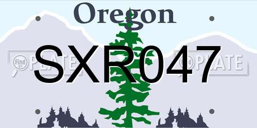 SXR047 Oregon License Plate
