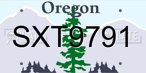 SXT9791 Oregon License Plate