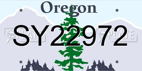 SY22972 Oregon License Plate