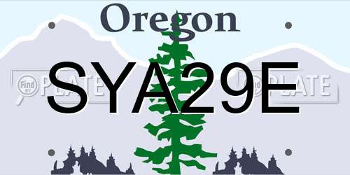 SYA29E Oregon License Plate